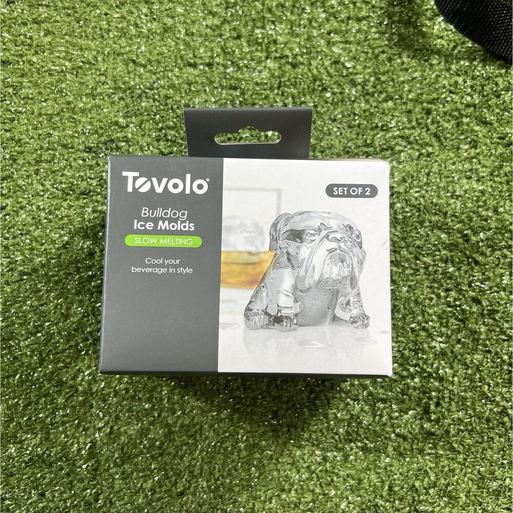 TOVOLO Bulldog Ice Molds Stackable Slow Melting Set of 2 New In Box